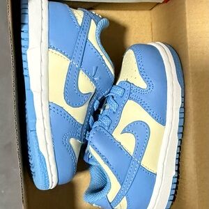 Nike Kids Light Blue and Cream Sneakers